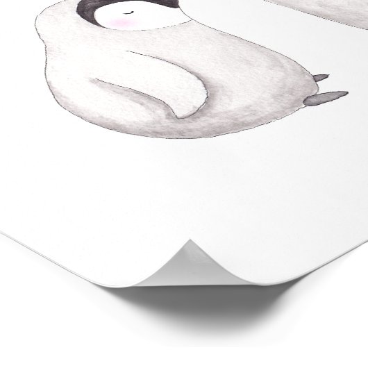 ペンギン愛のポスターカスタマイズ可能な結婚アートの贈り物 ポスター (角)