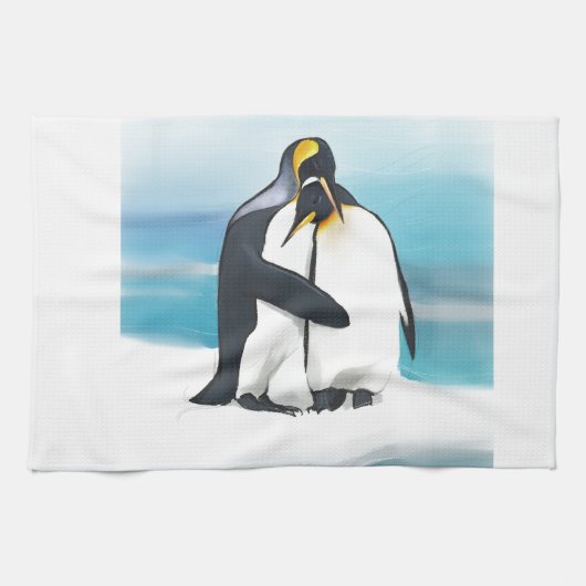 ペンギン愛キス キッチンタオル (横)