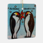 ペンギン愛クリスマス飾り セラミックオーナメント (右)