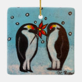 ペンギン愛クリスマス飾り セラミックオーナメント (裏面)