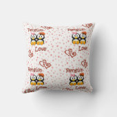 ペンギン愛ハートの装飾用クッション クッション (裏面)