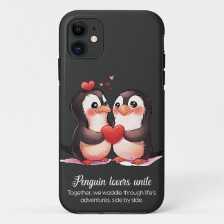 ペンギン愛好家 – Valentines Day special iPhone 11 ケース