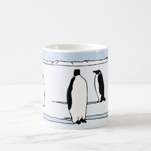 ペンギン愛鳥の雪の冬コーヒーマグ コーヒーマグカップ