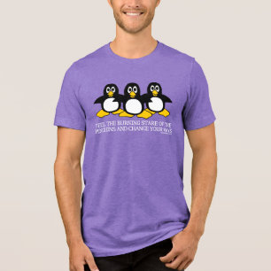 ペンギン感じのTシャツの燃えるような視線 トライブレンドTシャツ
