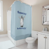 ペンギン感動的孔子引用文 シャワーカーテン (インサイチュ)