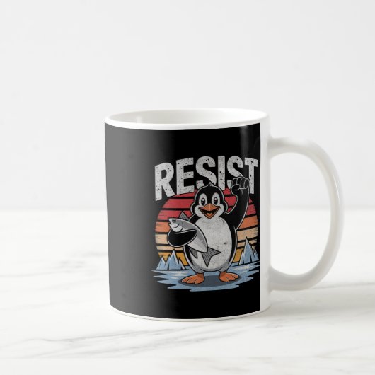 ペンギン抵抗ペンギン男性の女性アンチTru コーヒーマグカップ (右)