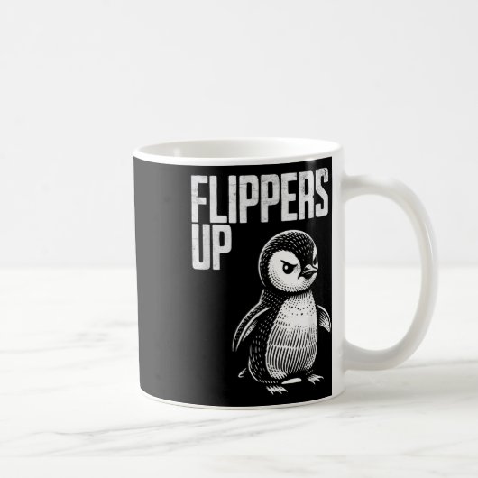 ペンギン抵抗性微妙なアンチ抗議 コーヒーマグカップ (右)