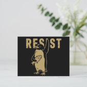 ペンギン抵抗 ペンギン関税に抗議する ポストカード (スタンド正面)