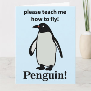 ペンギン教えの飛び方を教えておもしろいくれ カード