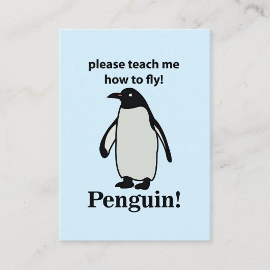 ペンギン教えの飛び方を教えておもしろいくれ 名刺 (正面)