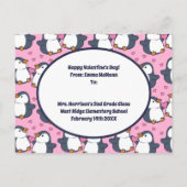 ペンギン教室バレンタインかわいい友情カード ポストカード (裏面)