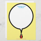 ペンギン文房具と話すトルコ国旗 (正面/裏面)