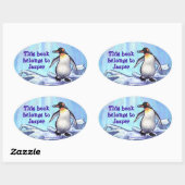 ペンギン文房具 楕円形シール (シート)