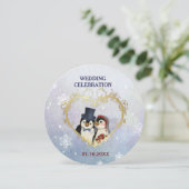 ペンギン新郎新婦結婚ズ – 円 招待状 (スタンド正面)