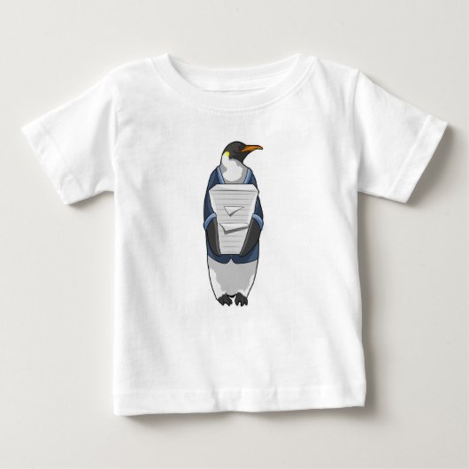 ペンギン書記官と紙 ベビーTシャツ (正面)