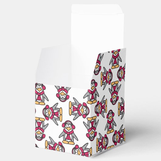 ペンギン柄クリスマスのお願い箱 フェイバーボックス (オープン)