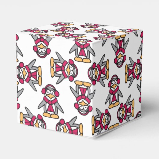 ペンギン柄クリスマスのお願い箱 フェイバーボックス (裏面サイド)