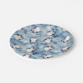 ペンギン柄ベビーシャワープレート ペーパープレート (アングル)