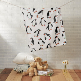 ペンギン模様 ベビー ブランケット