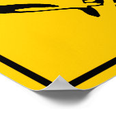 ペンギン横断道路標識 ポスター (角)