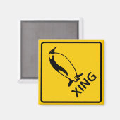 ペンギン横断道路標識 マグネット (正面/裏面)