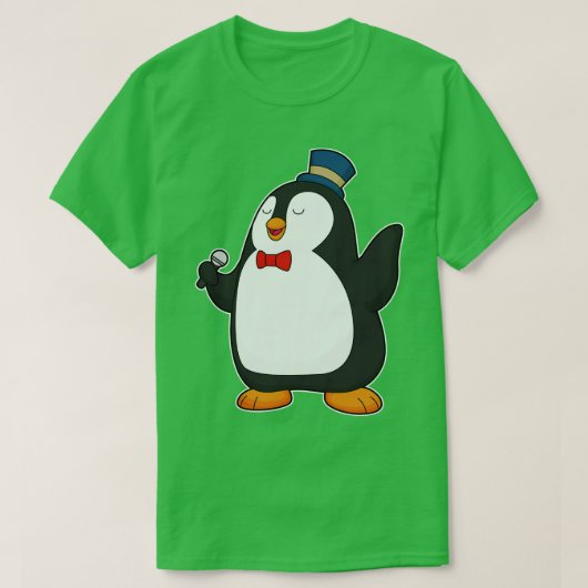 ペンギン歌手マイク Tシャツ (デザイン正面)
