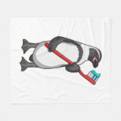 ペンギン歯ブラシ フリースブランケット (正面(横))