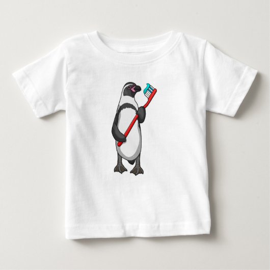 ペンギン歯ブラシ ベビーTシャツ (正面)
