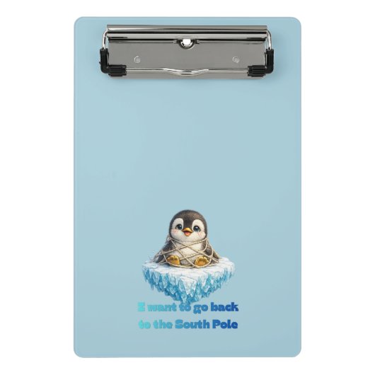 ペンギン気候変動保護デザイン ミニクリップボード (正面)