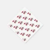 ペンギン水彩画クリスマス スタンダードカクテルナプキン (角)