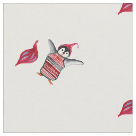 ペンギン水彩画 ファブリック