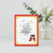 ペンギン海賊はがき ポストカード (スタンド正面)