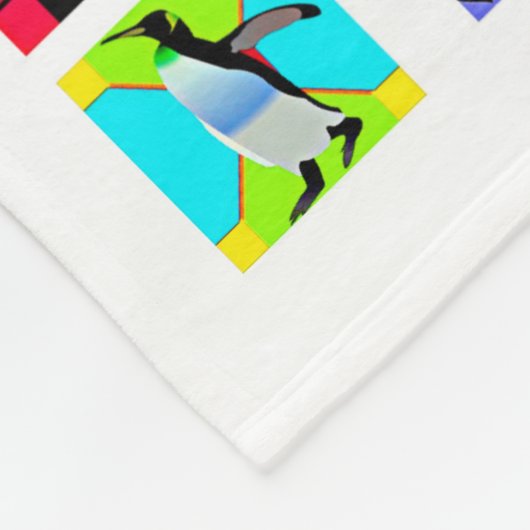 ペンギン漫画の鳥抽象芸術アートコラージュ フリースブランケット (角)