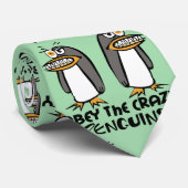 ペンギン熱狂するグラフィックデザインに従う ネクタイ (ロール)