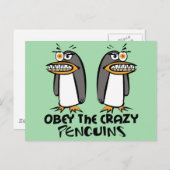 ペンギン熱狂するグラフィックデザインに従う ポストカード (正面/裏面)