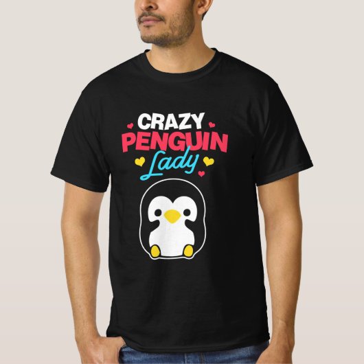 ペンギン熱狂するレディー Tシャツ (正面)