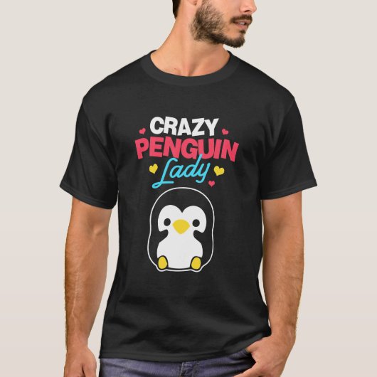 ペンギン熱狂するレディー Tシャツ (正面)