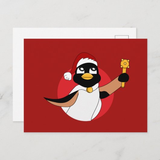 ペンギン王室のクリスマス漫画はがき ポストカード (正面/裏面)