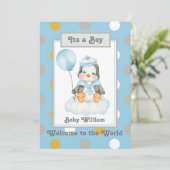 ペンギン男の赤ちゃん誕生 案内状 (スタンド正面)