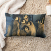 ペンギン皇帝は、アプテノディテスのクリッシュで雛を見る ランバークッション (ブランケット)