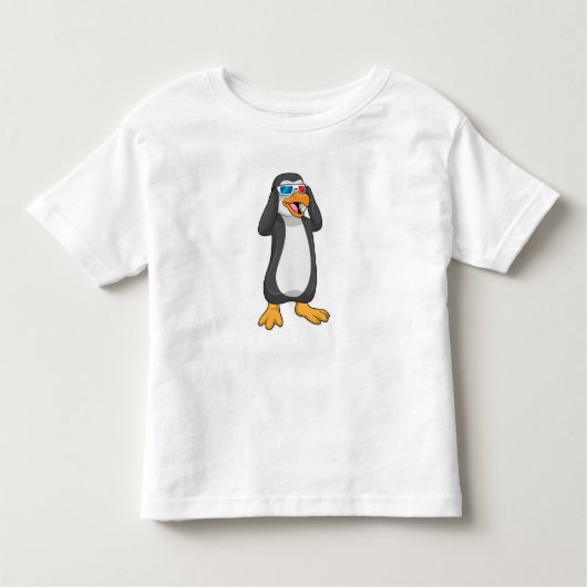 ペンギン眼鏡 トドラーTシャツ (正面)