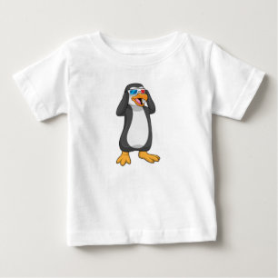 ペンギン眼鏡 ベビーTシャツ