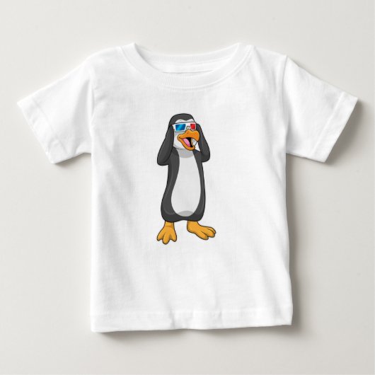 ペンギン眼鏡 ベビーTシャツ (正面)