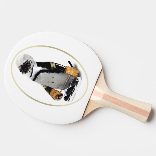 ペンギン着用ホッケーギア 卓球ラケット (横)