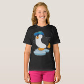 ペンギン瞳孔キャップスクール Tシャツ (正面フル)
