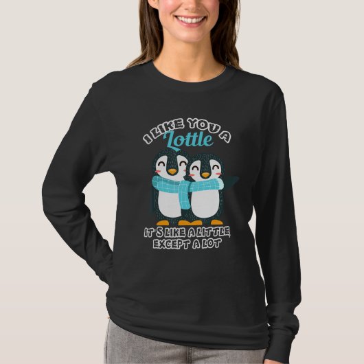 ペンギン私は少しパントペンギンが好き Tシャツ (正面)