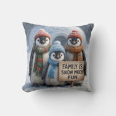 ペンギン科おもしろい標識 クッション (正面)