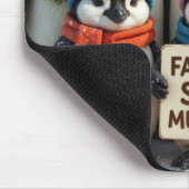 ペンギン科おもしろい標識 マウスパッド (コーナー)