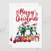 ペンギン科クリスマス シーズンカード (正面/裏面)