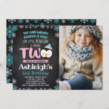 ペンギン第2期の誕生日招待状と写真